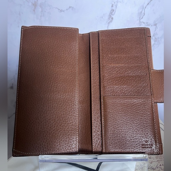 Gucci Monogram Leather and Canvas long wallet - Picture 6 of 12